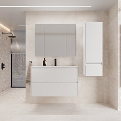 Style Line Тумба с раковиной Лима 90 Plus подвесная эмаль белая матовая – фотография-11